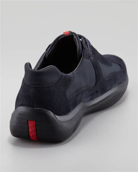 black suede prada sneakers|Prada suede sneakers men.